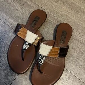 Brown and Cream Brighton Sandals